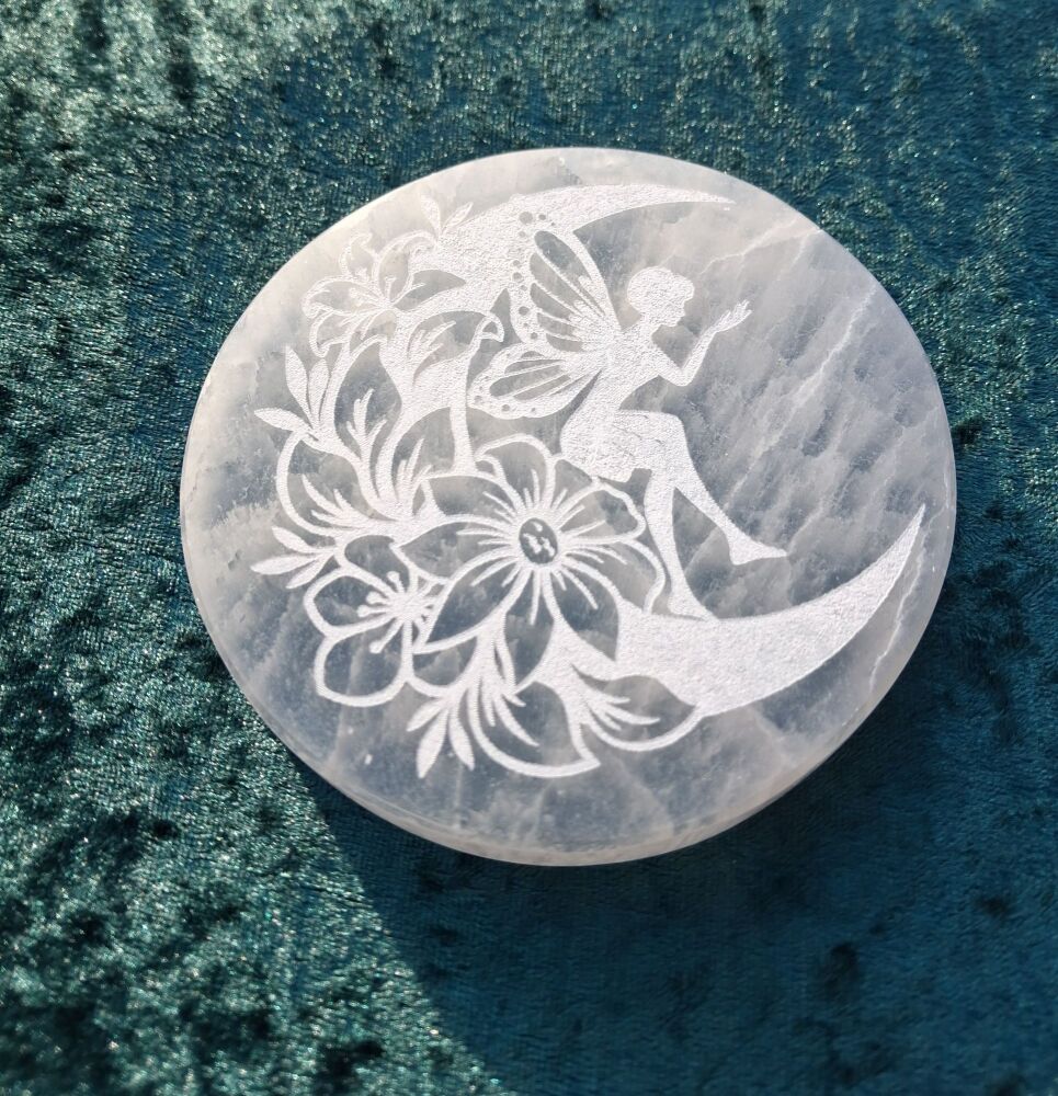 Magical Selenite Faery Flower Moon (Includes &pound;3.20p p&p)