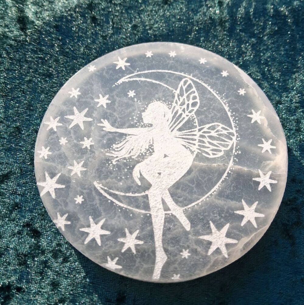 Magical Selenite Crystal Faery Star Moon (Includes &pound;3.20p p&p)