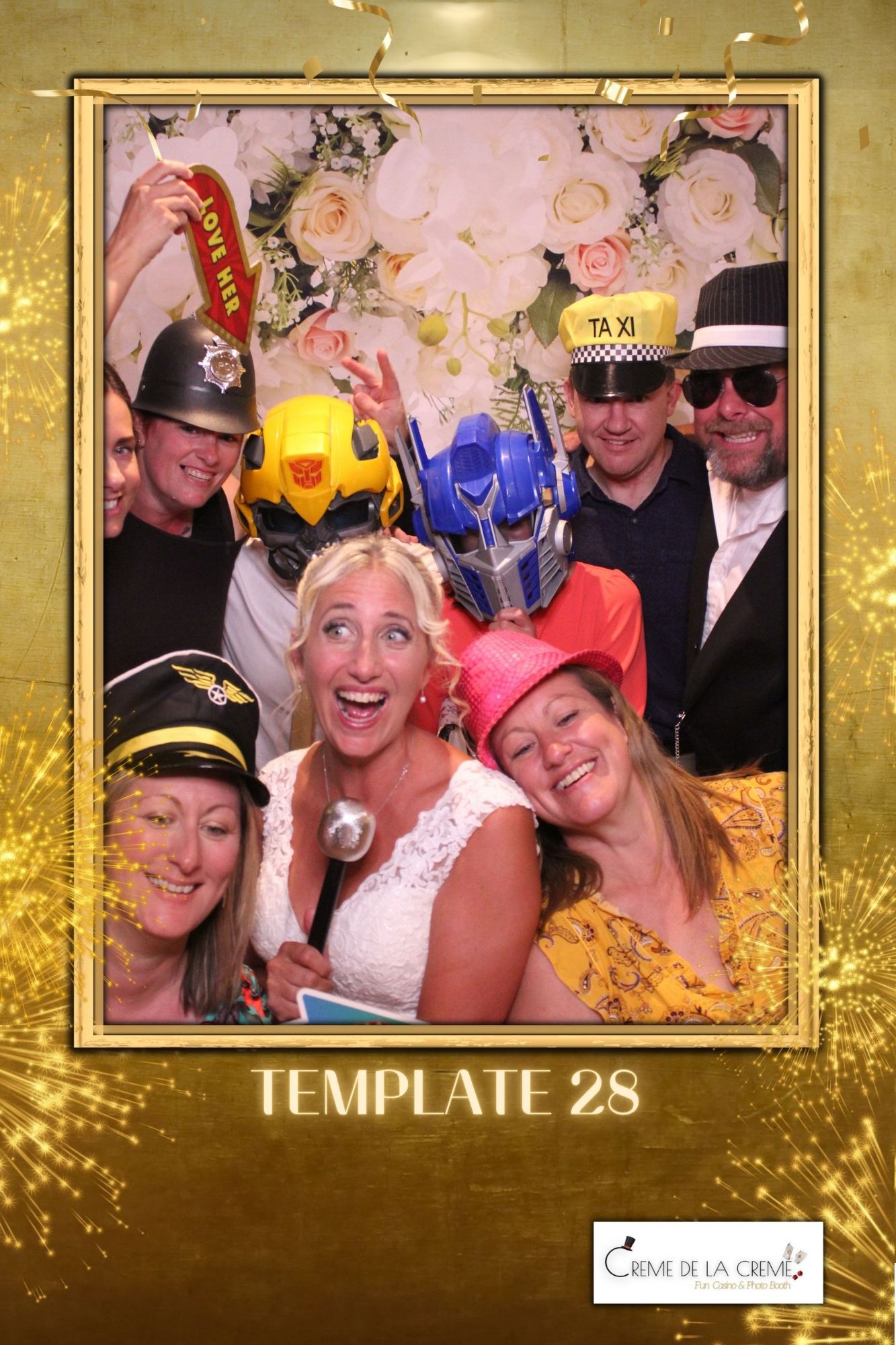 Template photobooth gold party