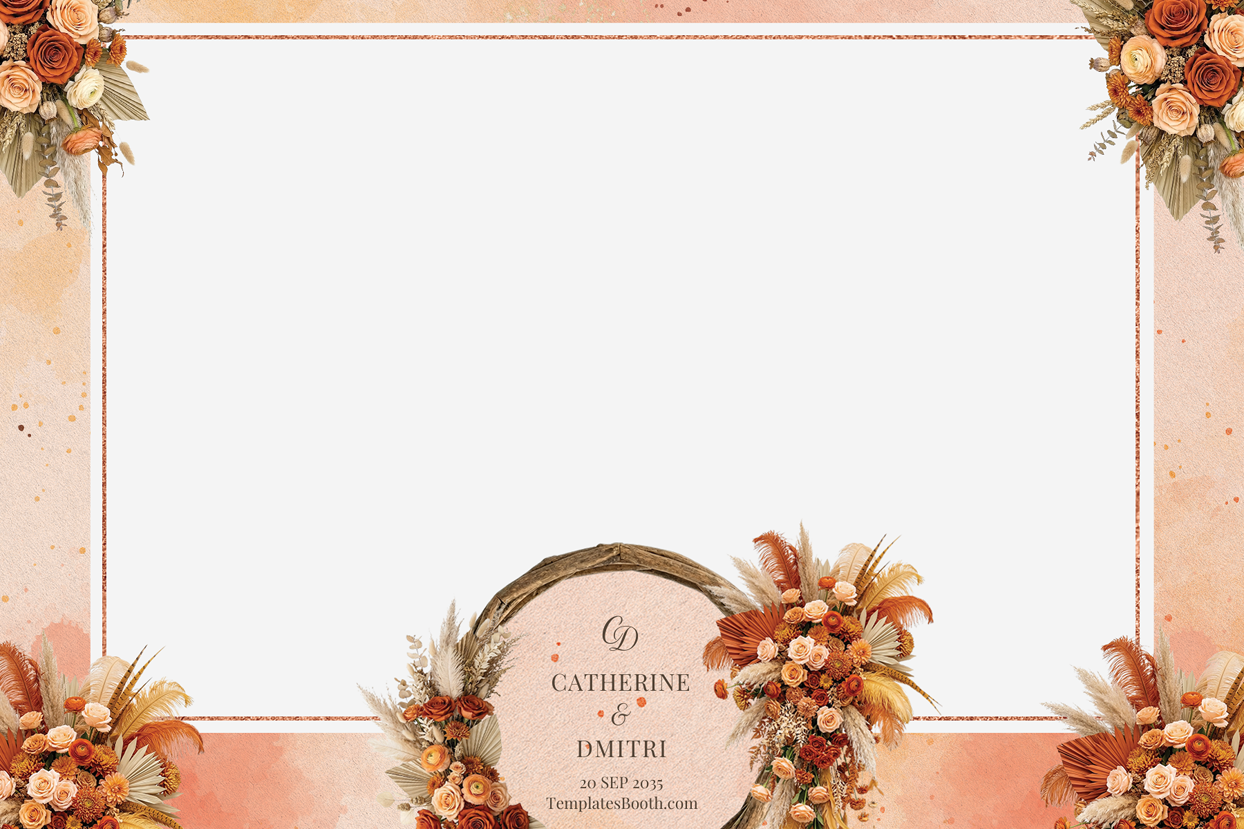 A21 White Gold Party Photo Booth Template