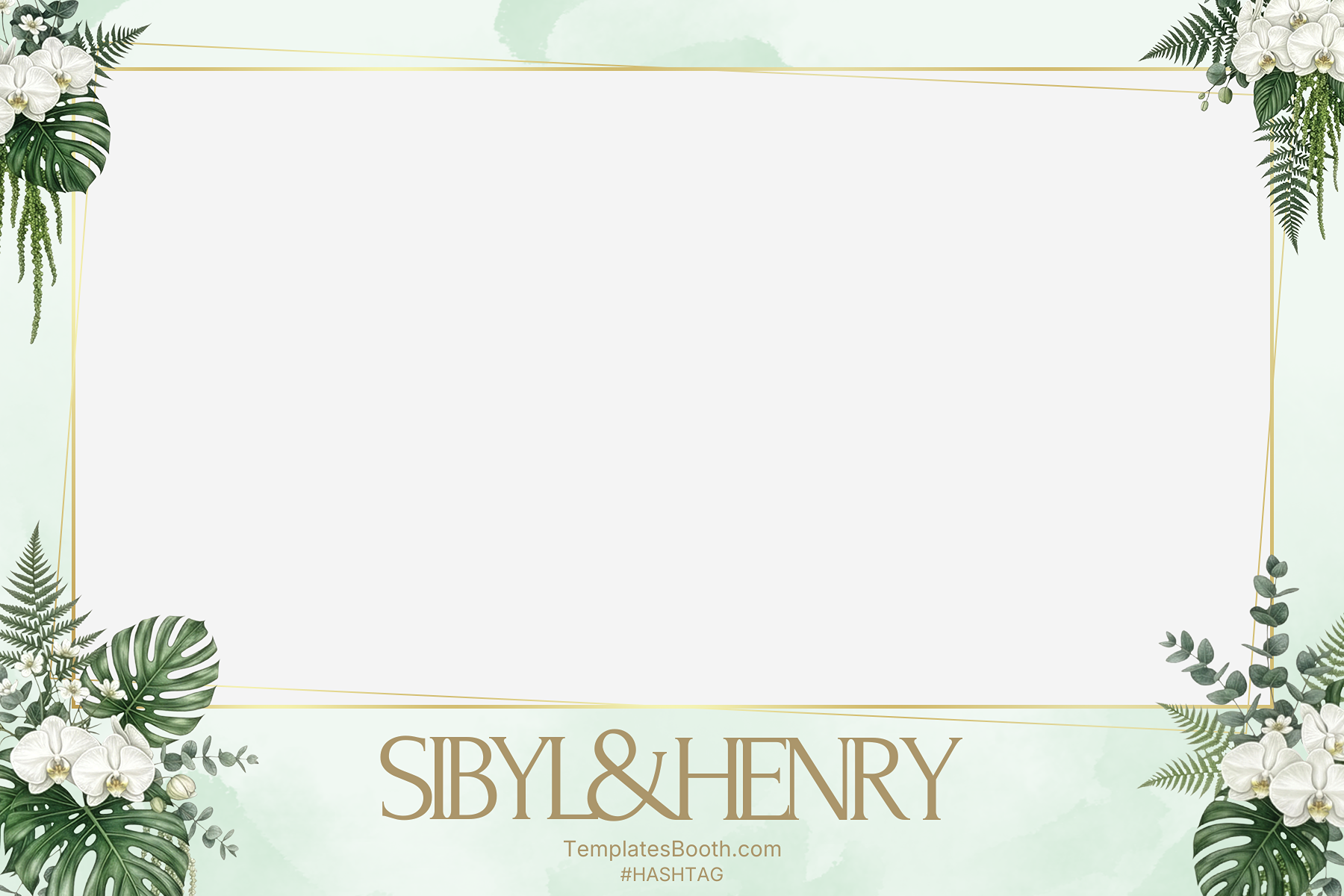 A15 Soft Green Wedding Photo Booth Template