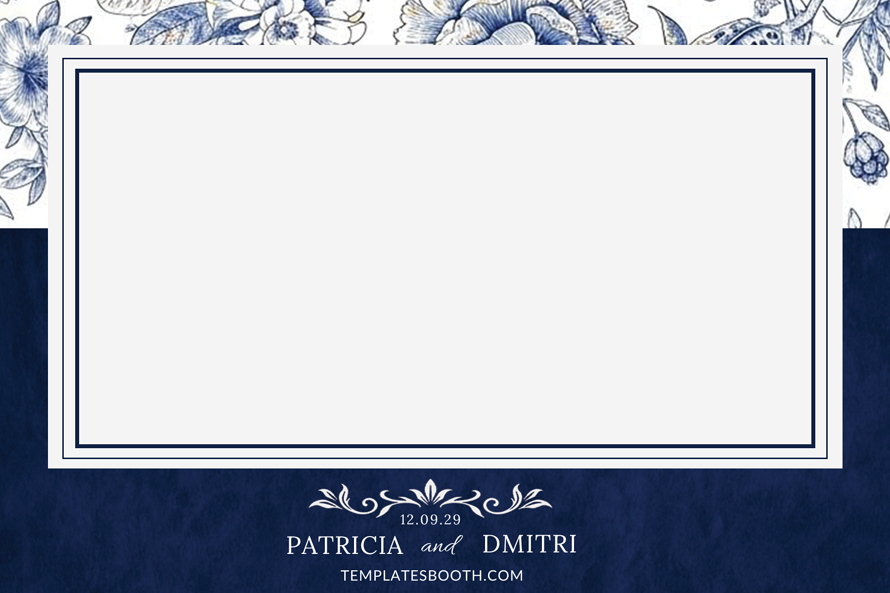 A7 Vintage Navy Wedding Photo Booth Template