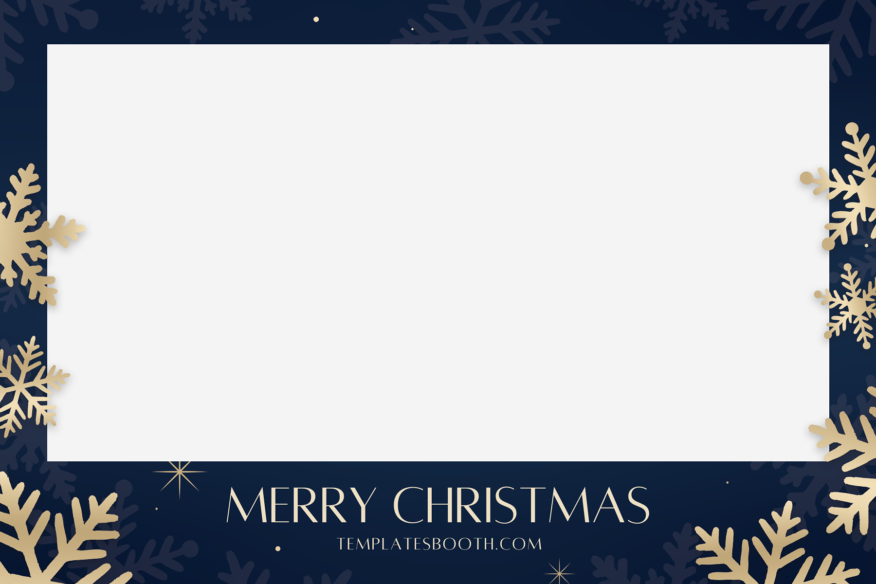 A6 Blue & Gold Christmas Photo Booth Template