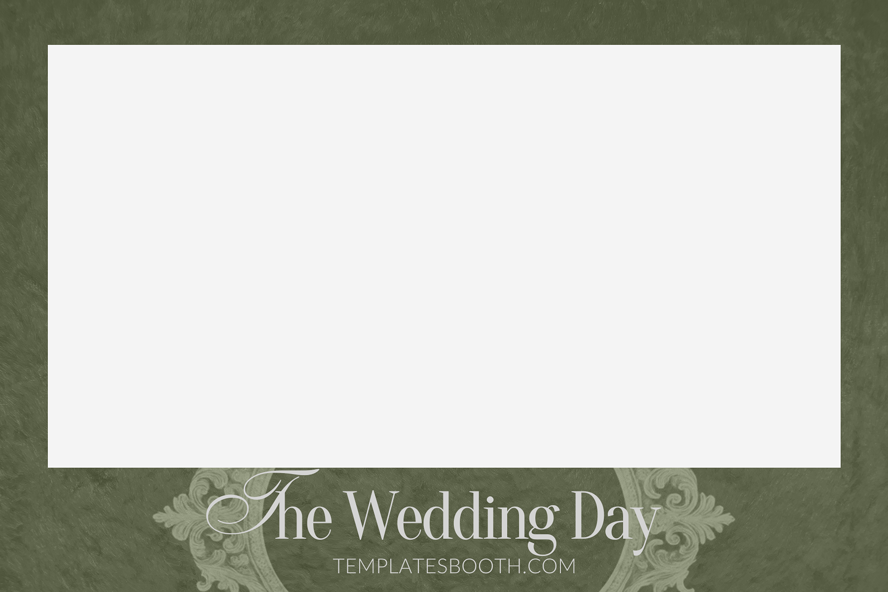 A4 Rustic Green Wedding Photo Booth Template