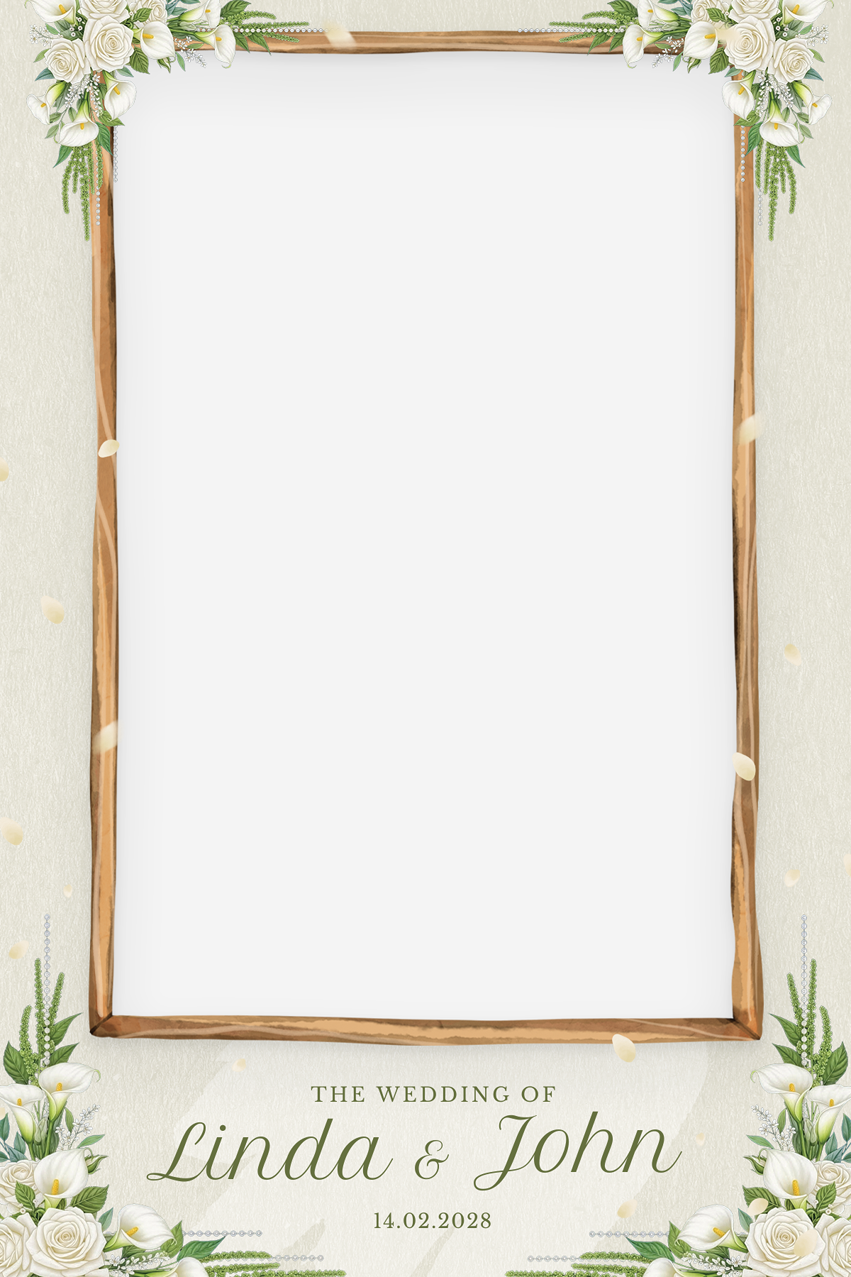 B5 Green Wedding Photo Booth Template