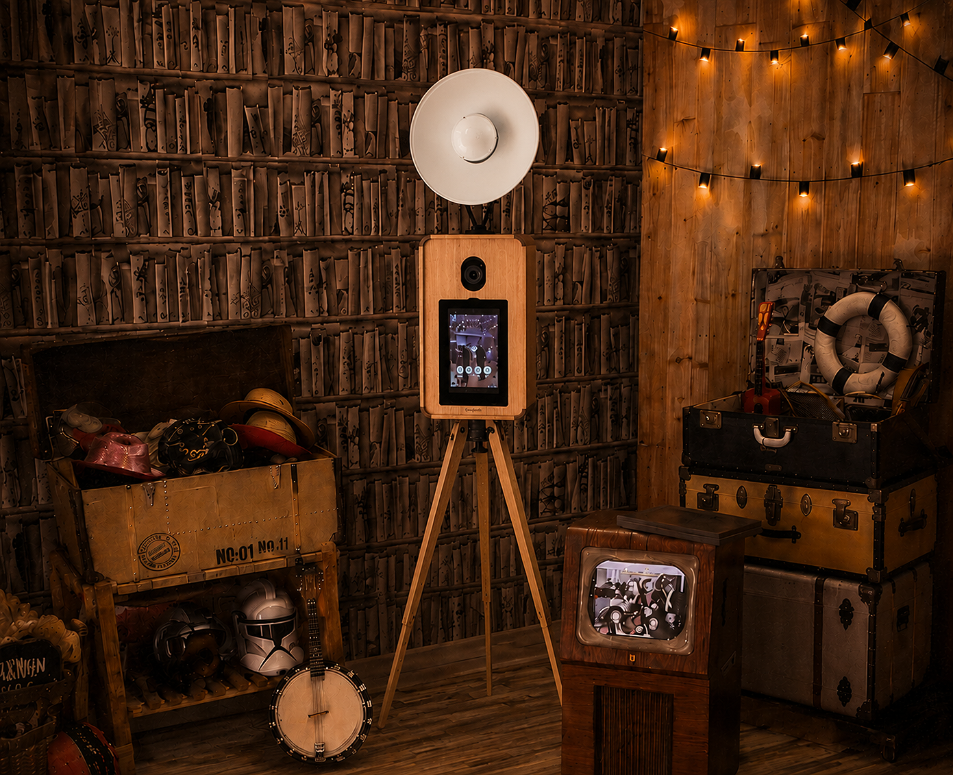 retro pod hire photobooth selfie