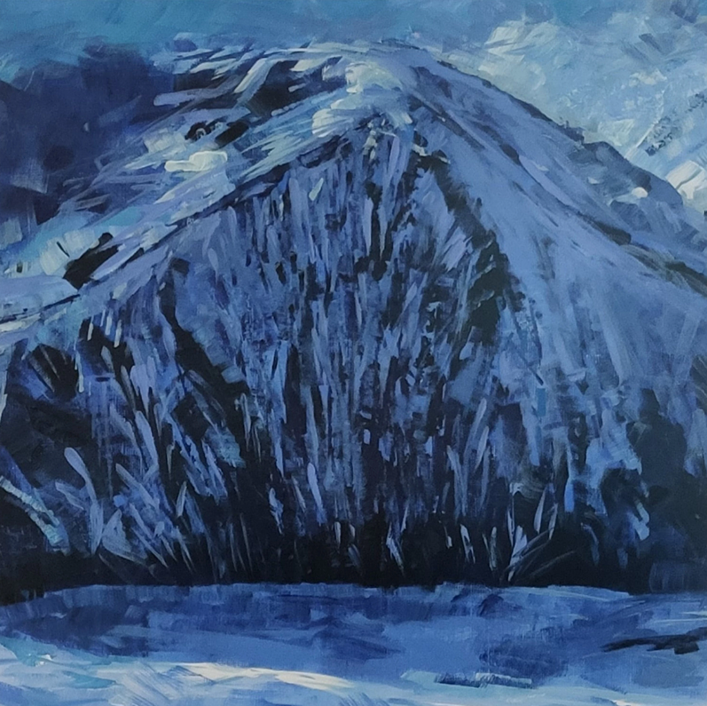 acrylic painting for sale of a landscape in ski resort