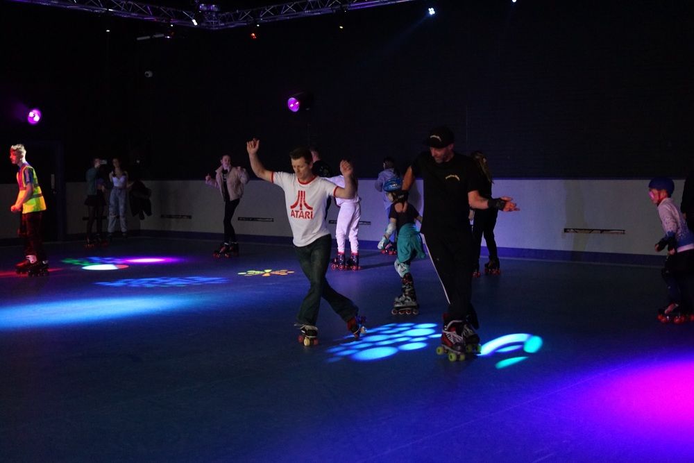 roller skating at a disco