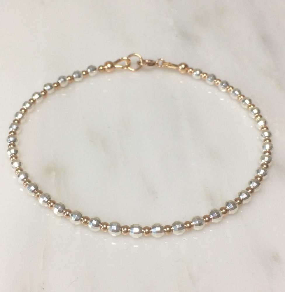 Sterling Silver And Rose Gold Mirrored Bracelet