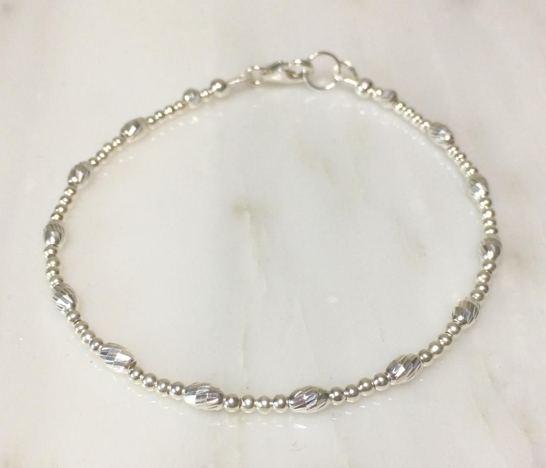 Sterling Silver Diamond Cut Bracelet