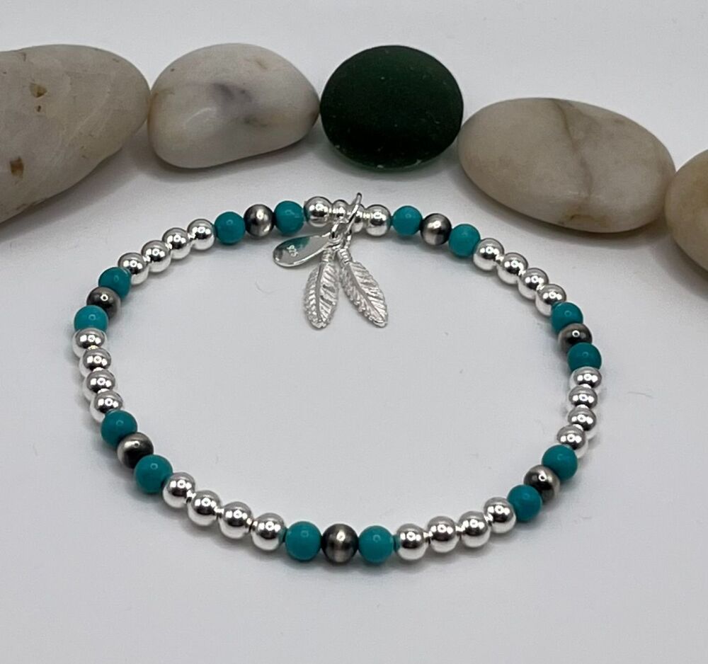 Navajo pearl and turquoise bracelet