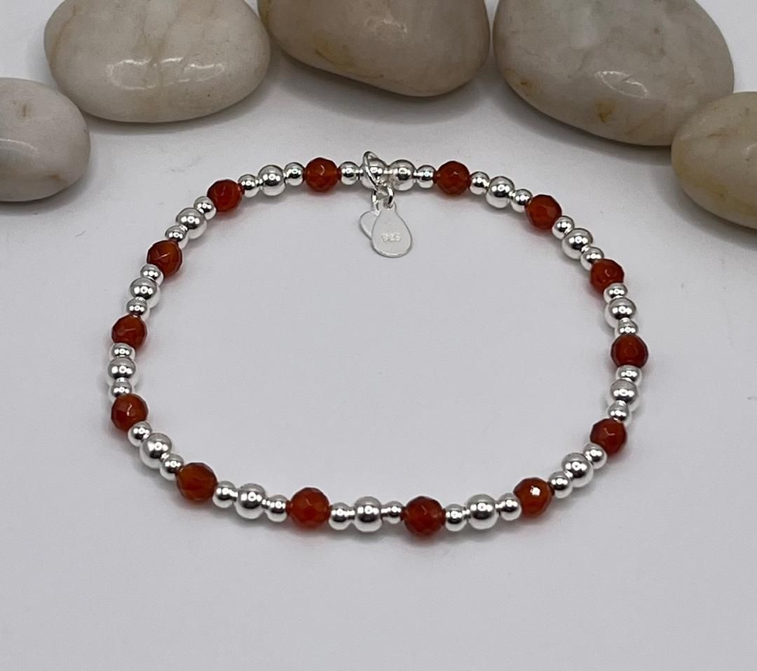 July Birthstone Bracelet - Carnelian