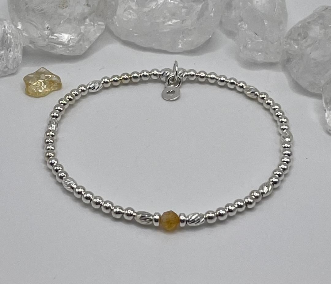 November Solitaire Birthstone Bracelet