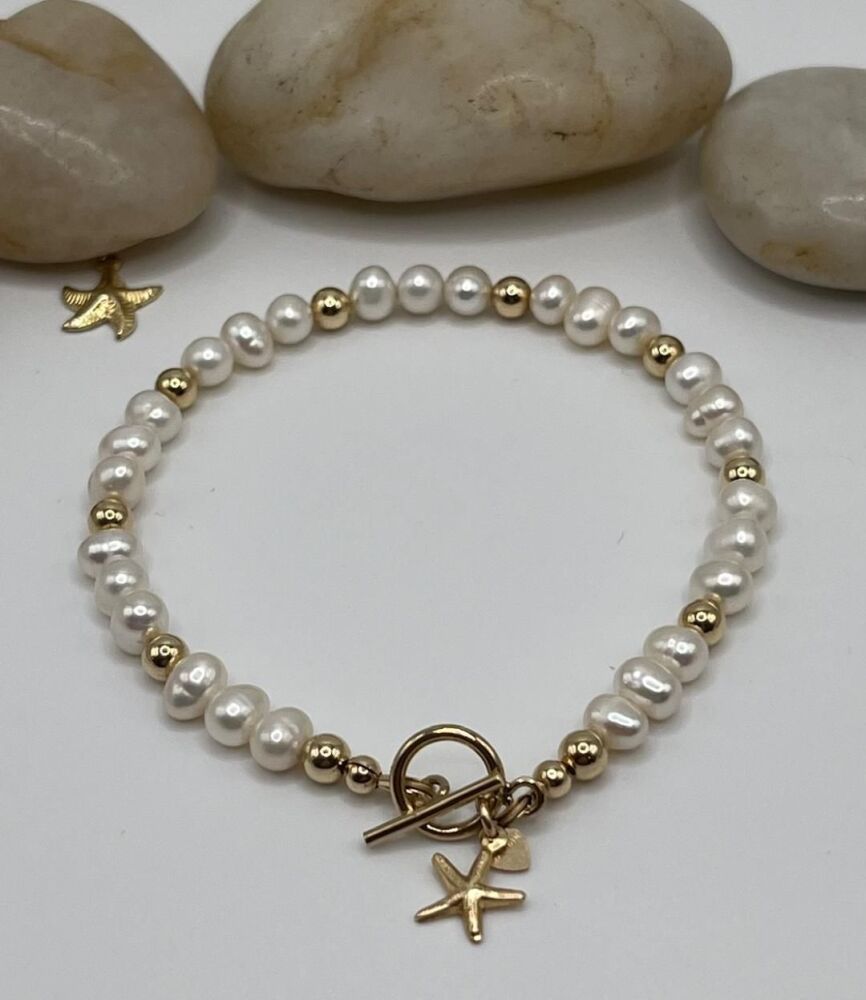 fresh water pearl starfish bracelet