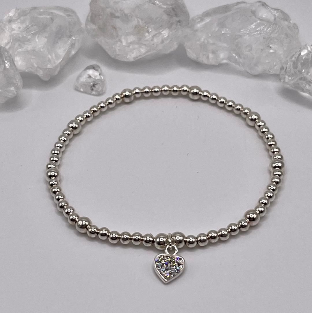 Sparkling Heart Charm Bracelet