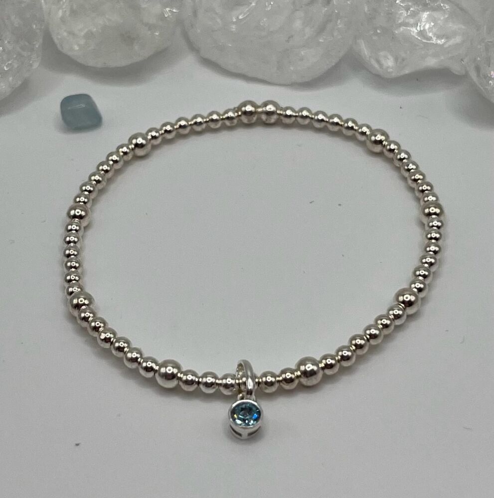 March Birthstone Charm Bracelet