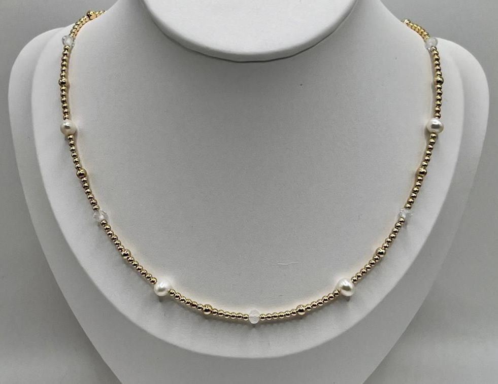 Gold Fresh Water Pearl Necklace