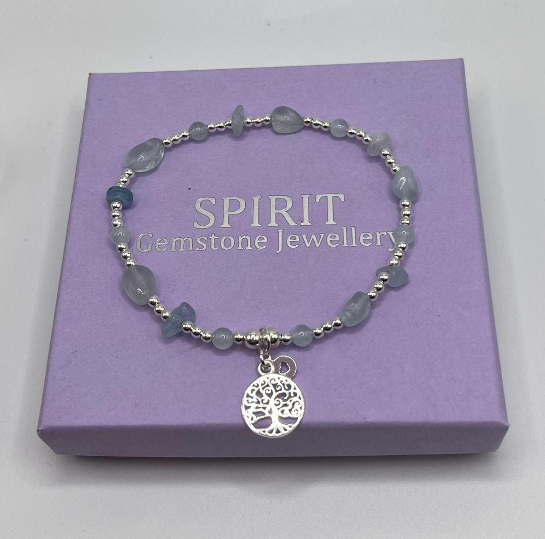 Family tree bracelet - aquamarine
