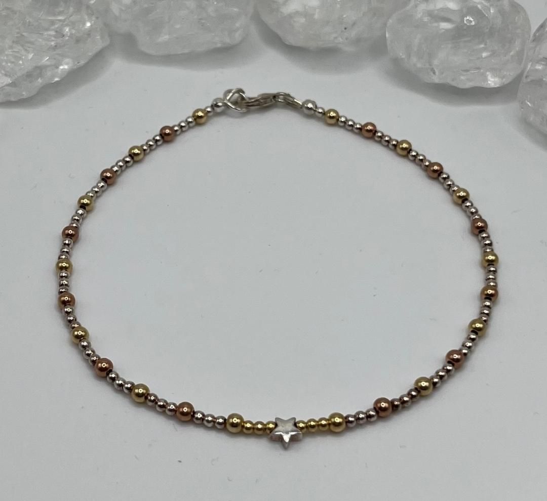 Mixed Metal Star Anklet