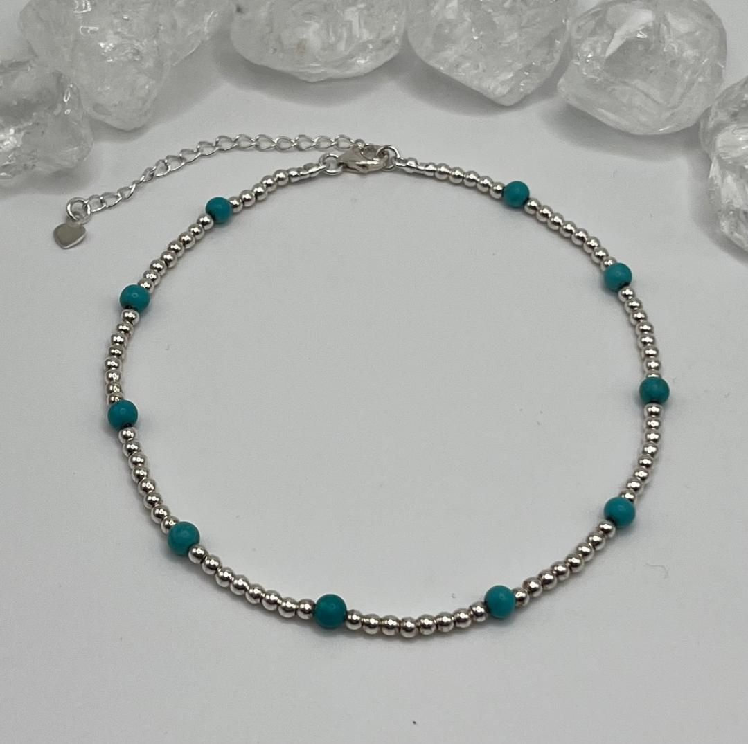 Sterling silver And Turquoise Anklet