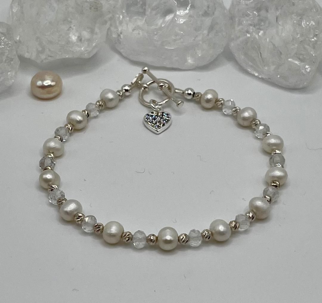 Vintage Pearl And Crystal Bracelet