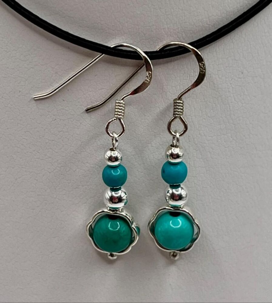 Sterling Silver And Turquoise Earrings