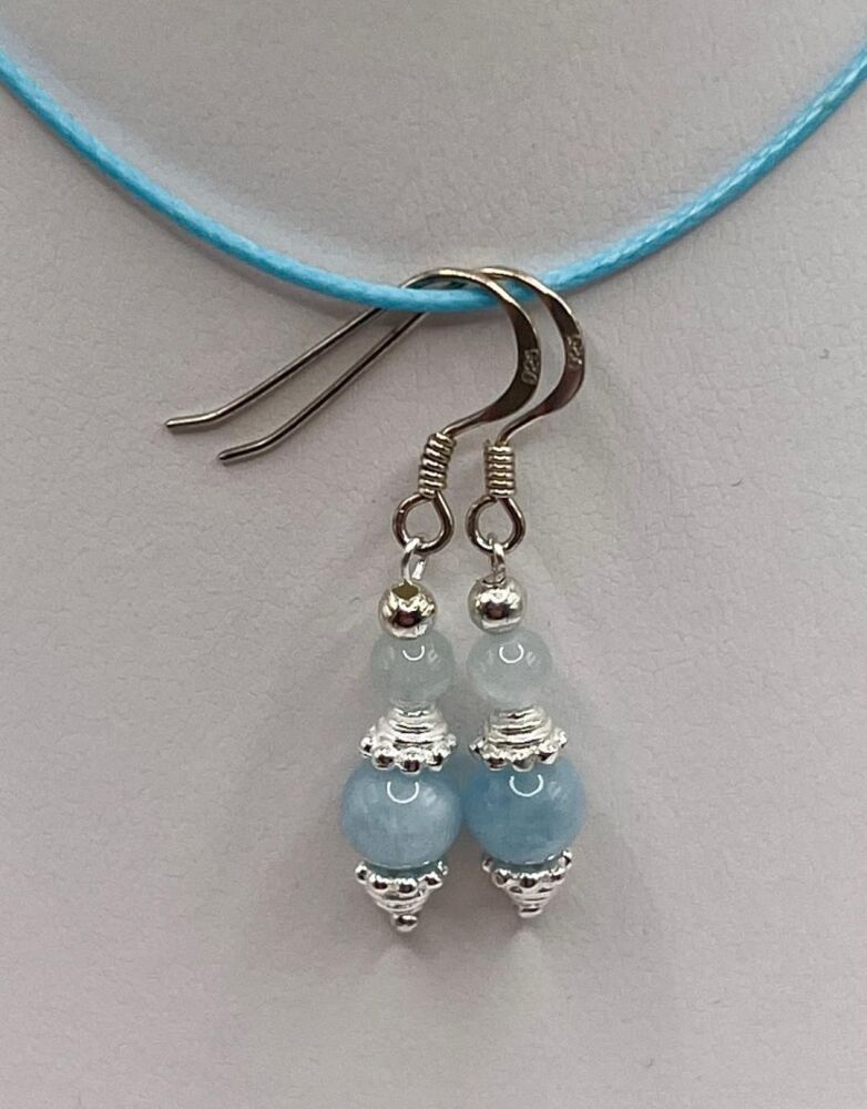 Sterling Silver And Aquamarine earrings