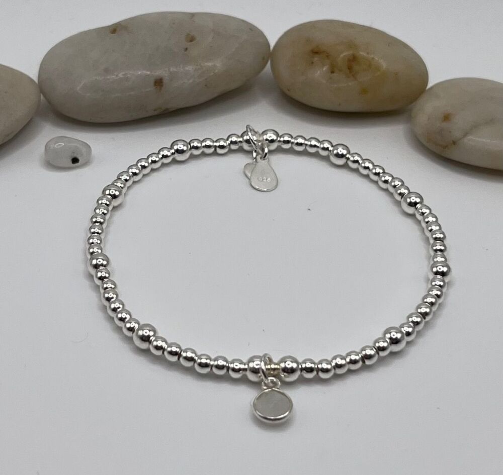 Moonstone satellite charm bracelet