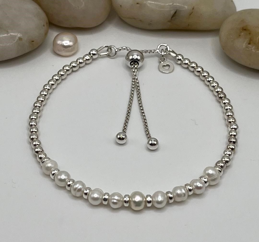 Sterling Silver And Freshwater Pearl Friendship Bracelet