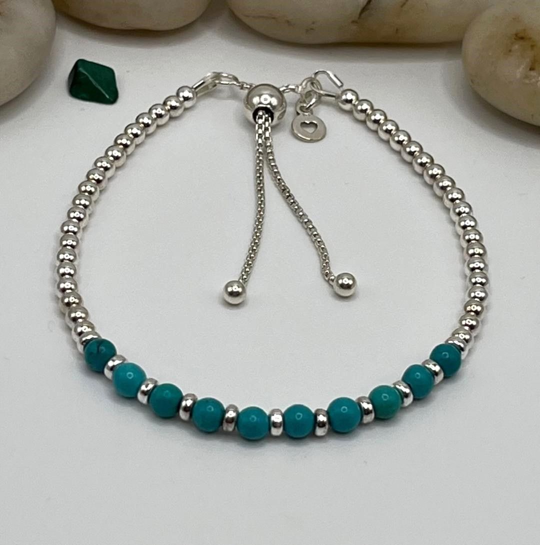 Sterling Silver And Turquoise Friendship Bracelet