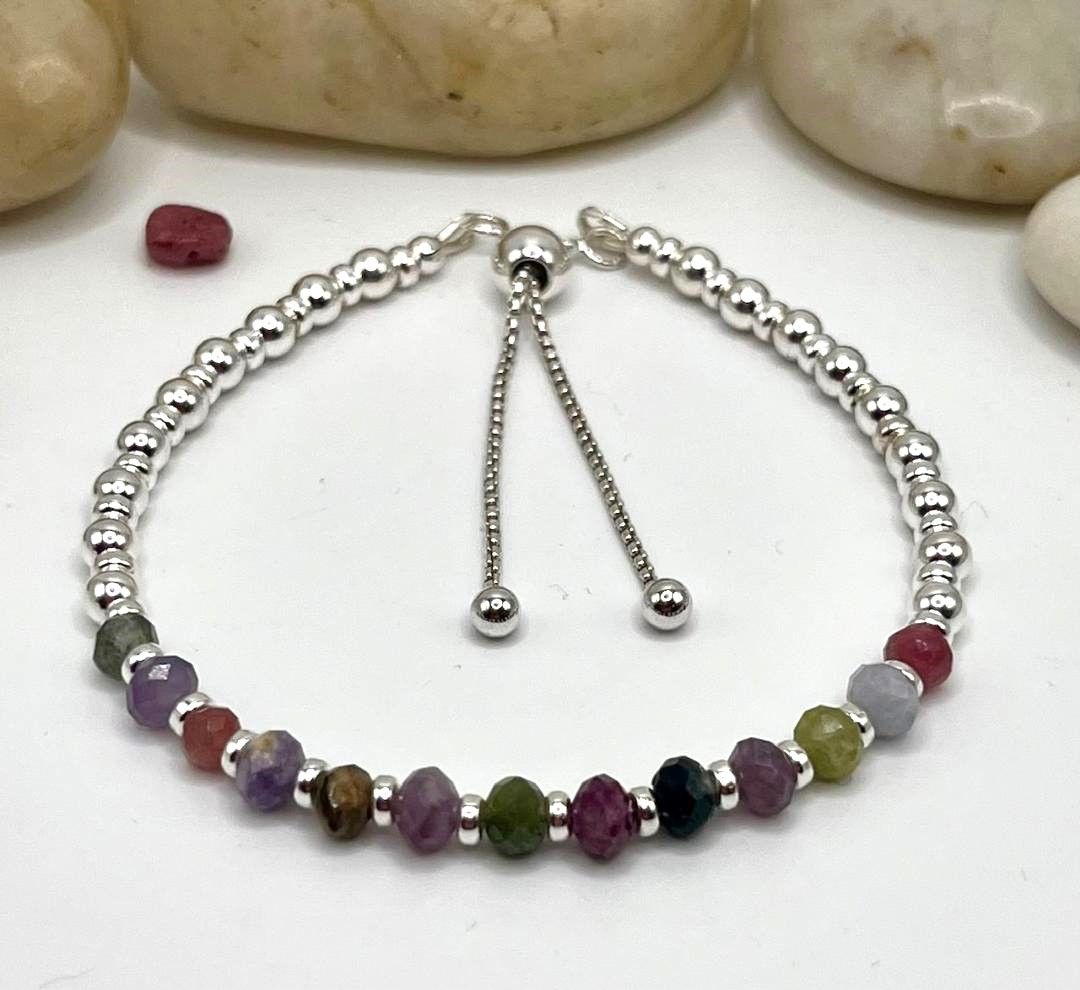 Rainbow tourmaline bracelet