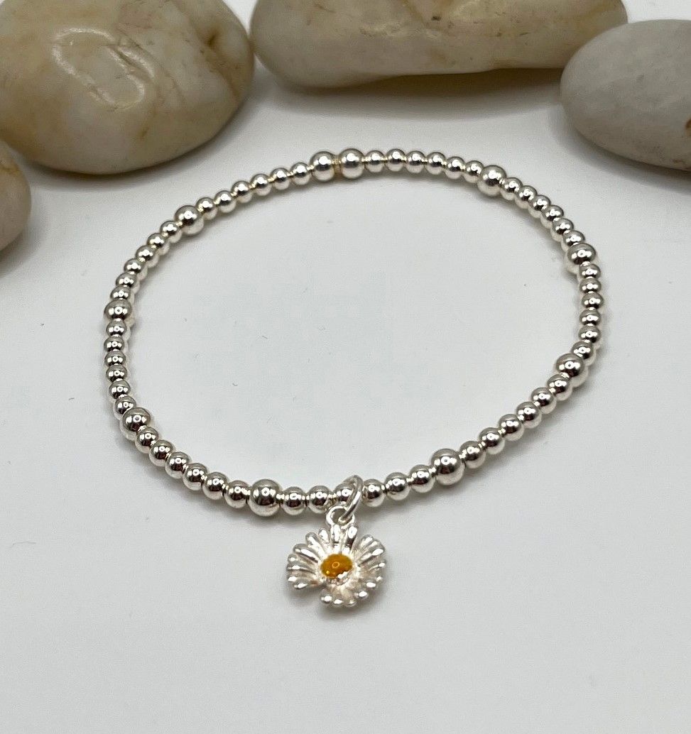 Daisy Flower Charm Bracelet