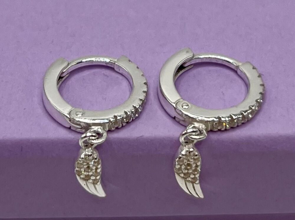 Huggie Angel Wing Earrings