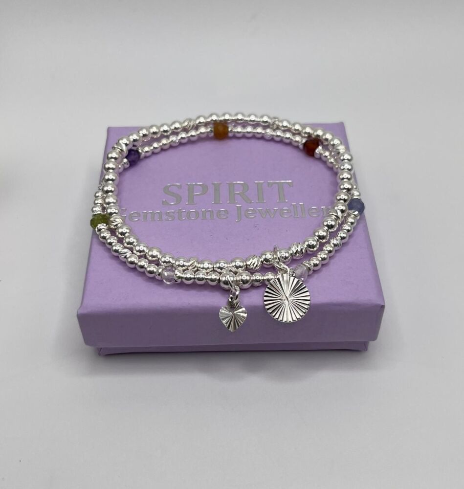 Sunburst stack of two bracelets