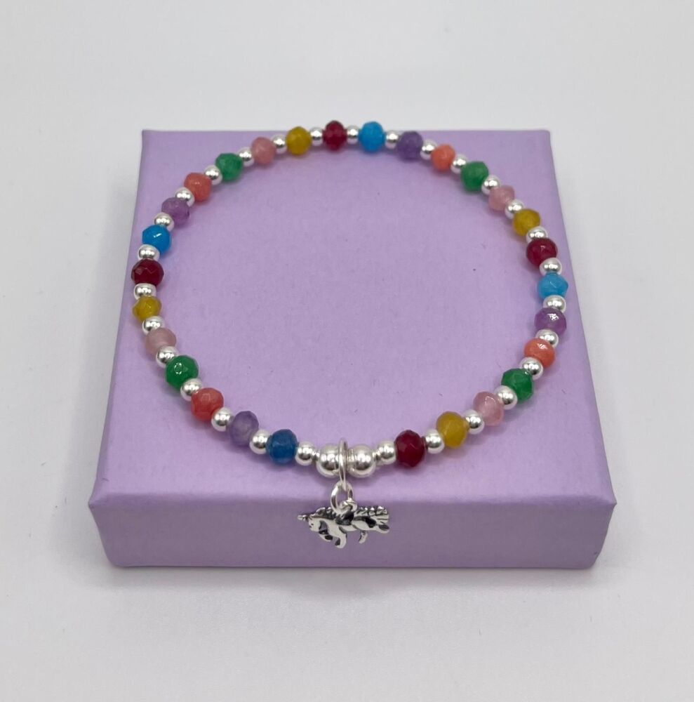 Girls Rainbow Unicorn Bracelet