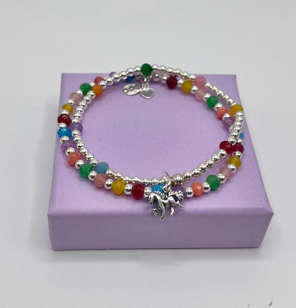 Girls Magical Unicorn Bracelet Stack
