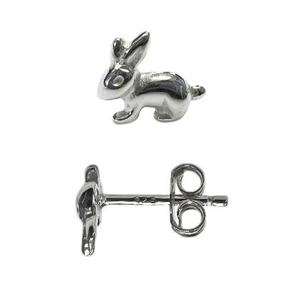 Sterling Silver Bunny Earring Studs