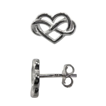 Sterling silver Infinity Heart Earring Studs