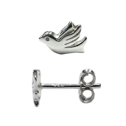 Sterling Silver Love Dove Earring Studs