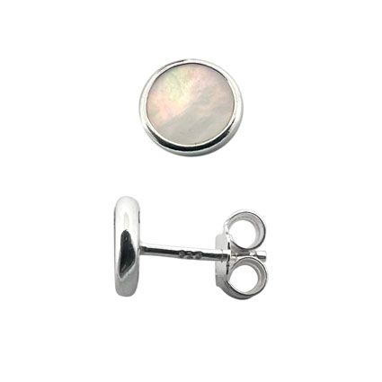 Sterling Silver Mother Of Pearl Earring Studs