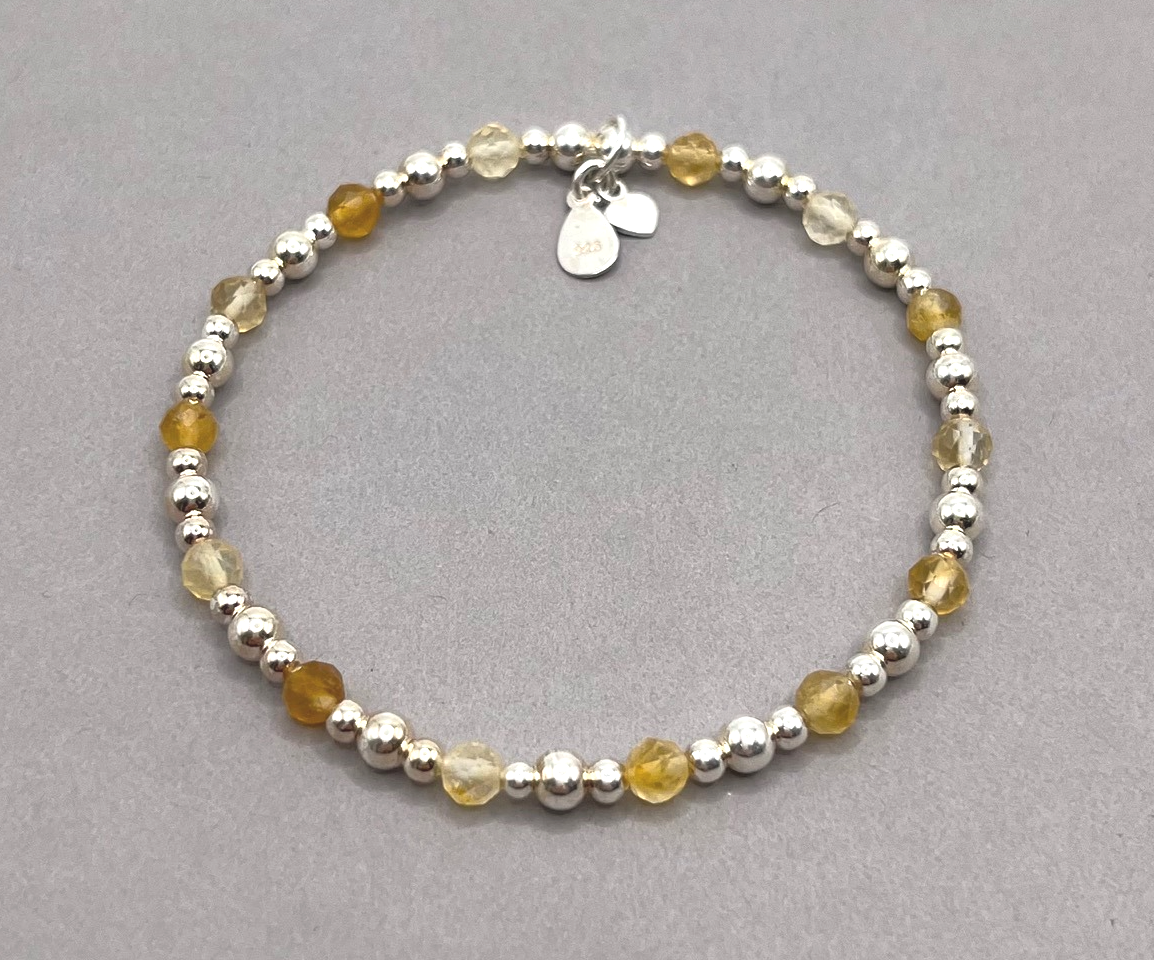 sterling silver and citrine stacking bracelet