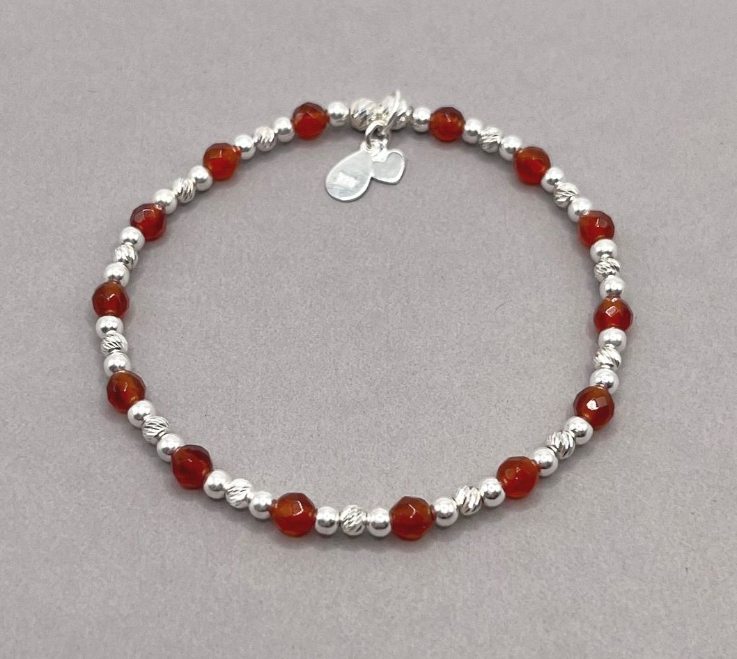 July Birthstone Bracelet - Carnelian