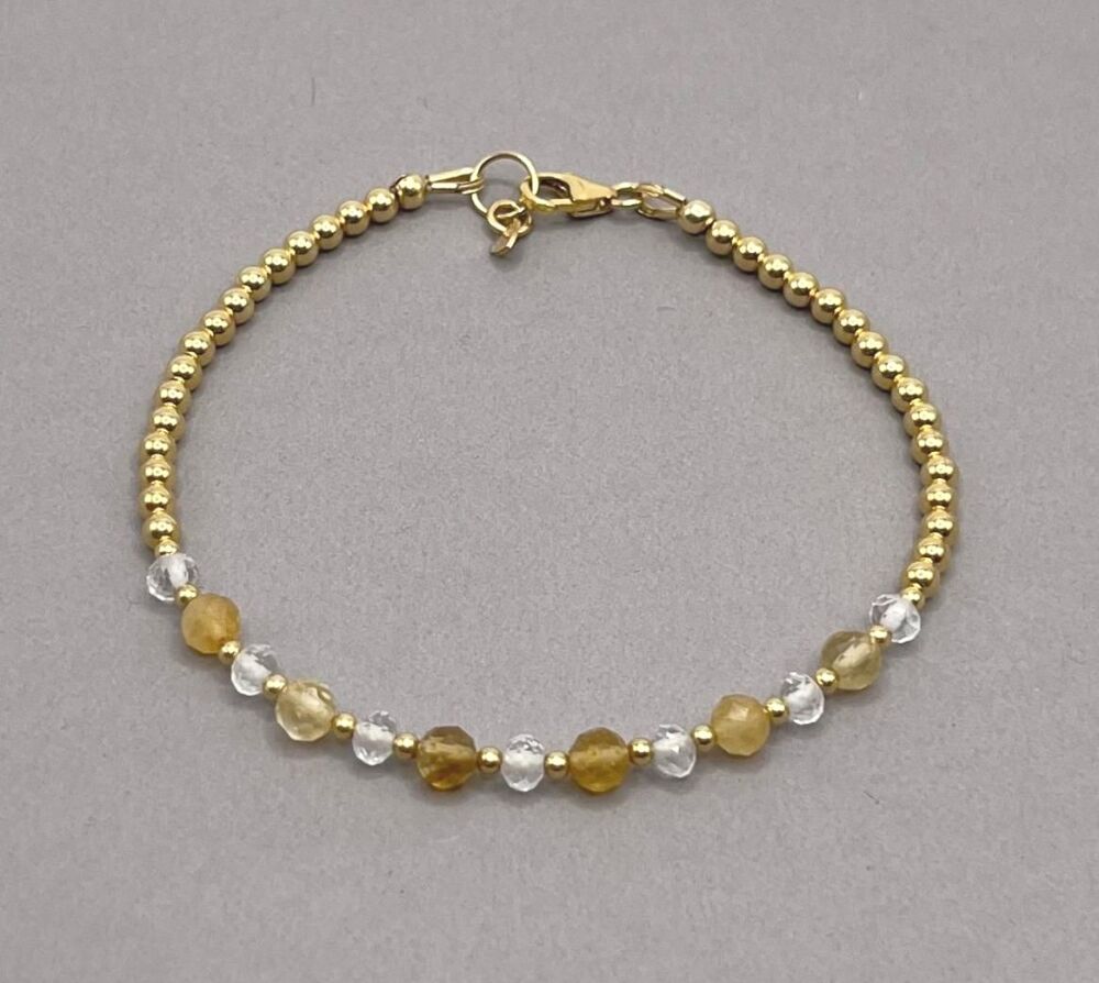 Citrine Gemstones And AA quartz Crystal Bracelet