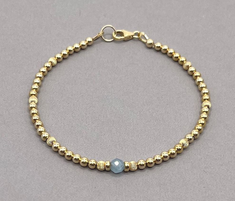 March birthstone solitaire bracelet