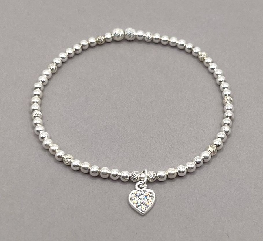 Crystal Heart Charm Bracelet