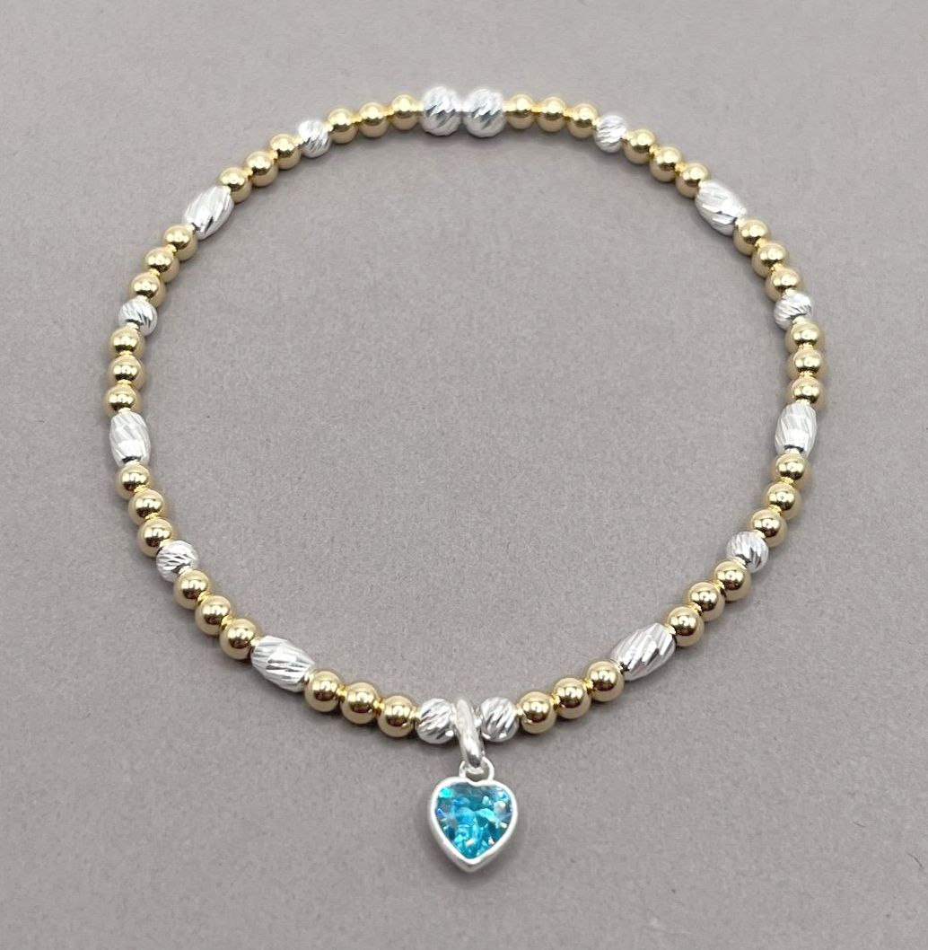 December birthstone charm bracelet