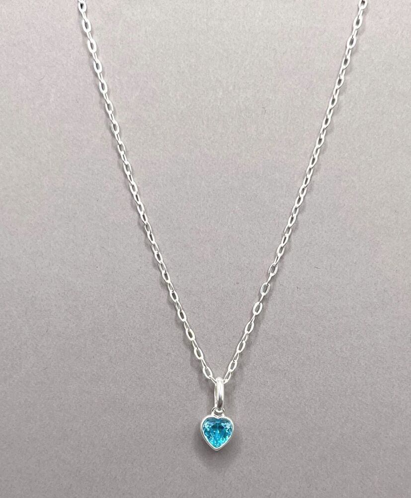 Decemeber Brthstone heart Necklace