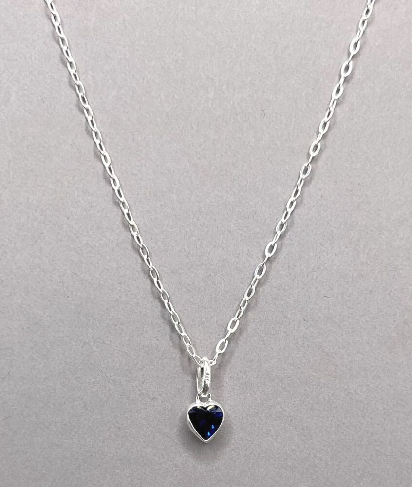 September Birthstone Heart Necklace