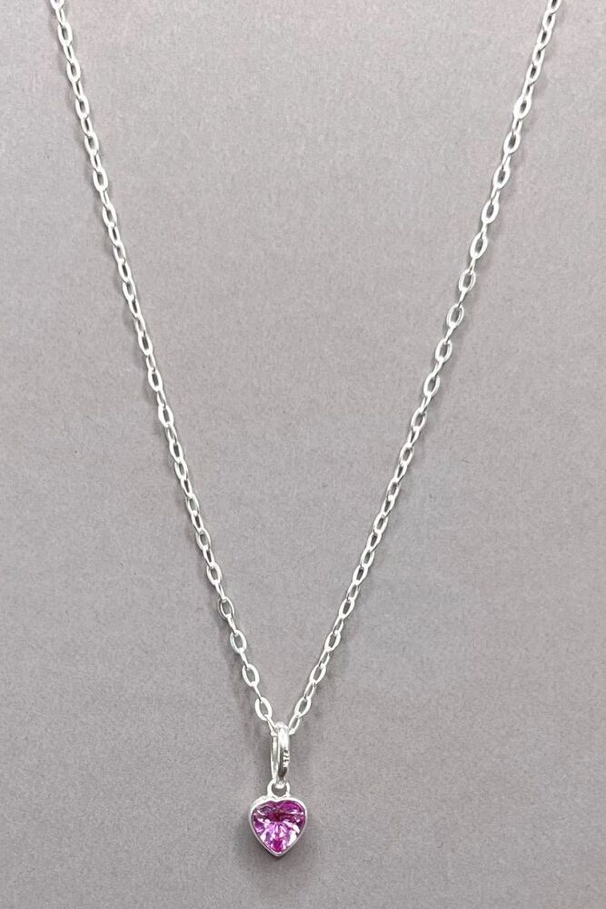 October Birthstone Heart Necklace