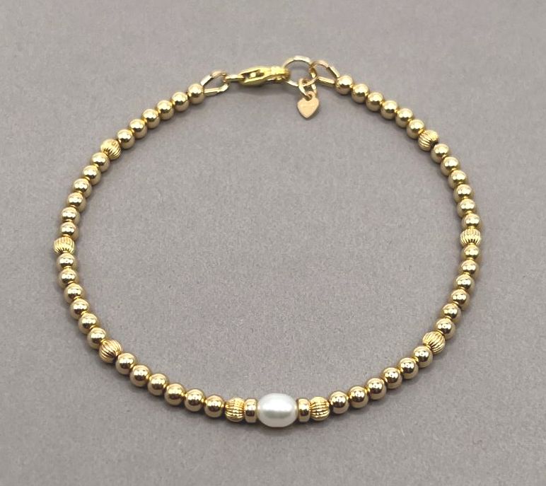 June Birthstone Gold Solitaire Bracelet